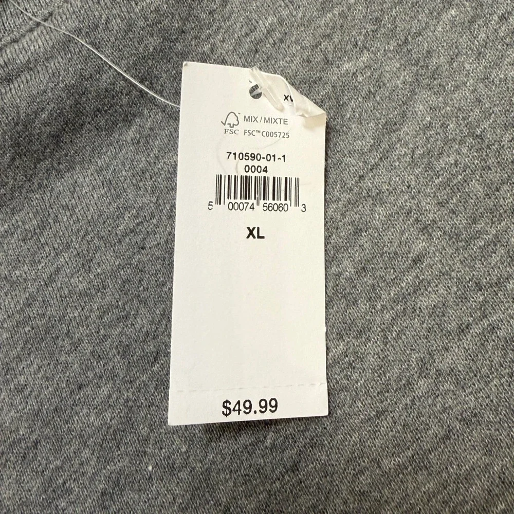 New Banana Republic Crewneck Sweatshirt Mens XL Solid Gray Long Sleeve Midweight